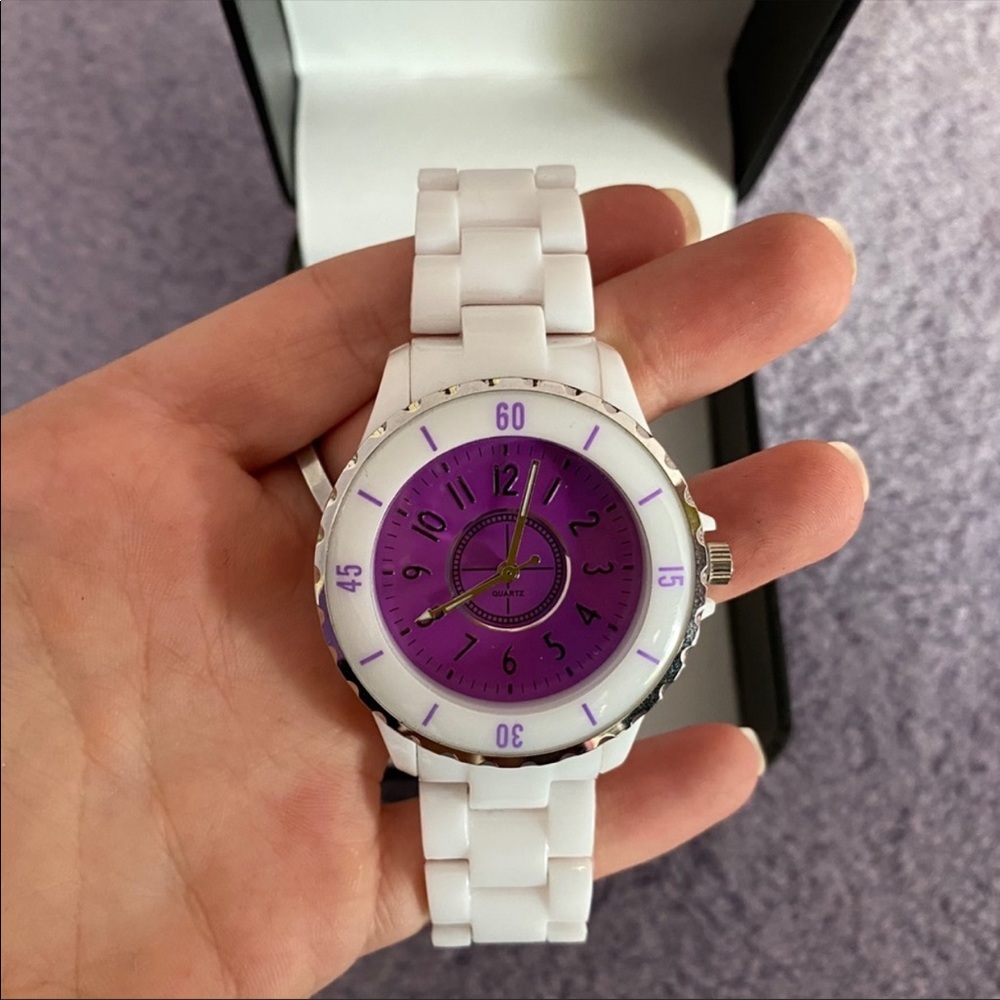 Embassy by Gruen purple & white watch (NWT)